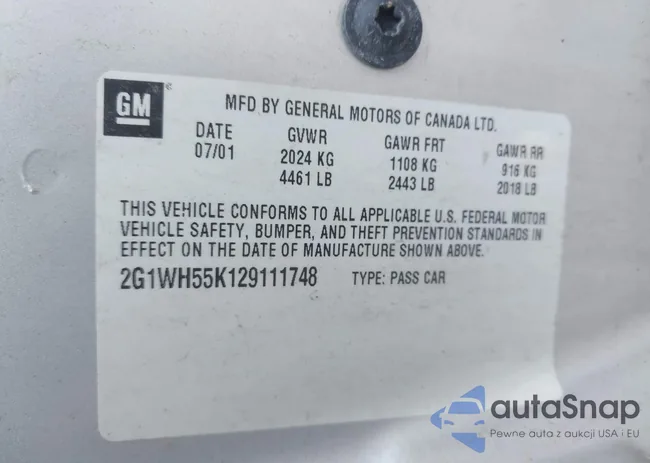 2G1WH55K129111748: 42909624