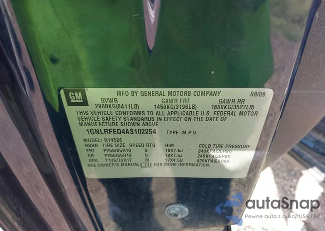 1GNLRFED4AS102254: 42910920