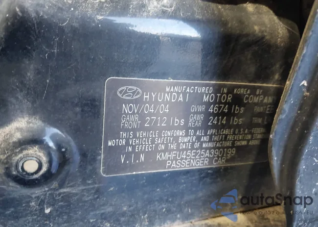 KMHFU45E25A390199: 42910999