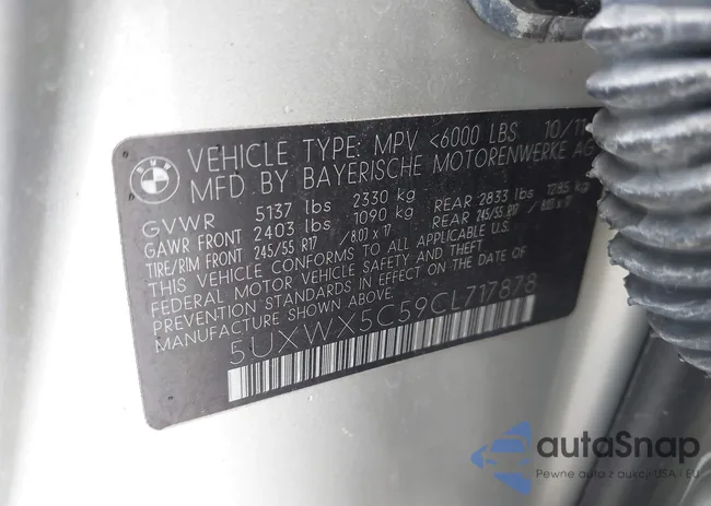 5UXWX5C59CL717878: 42911056