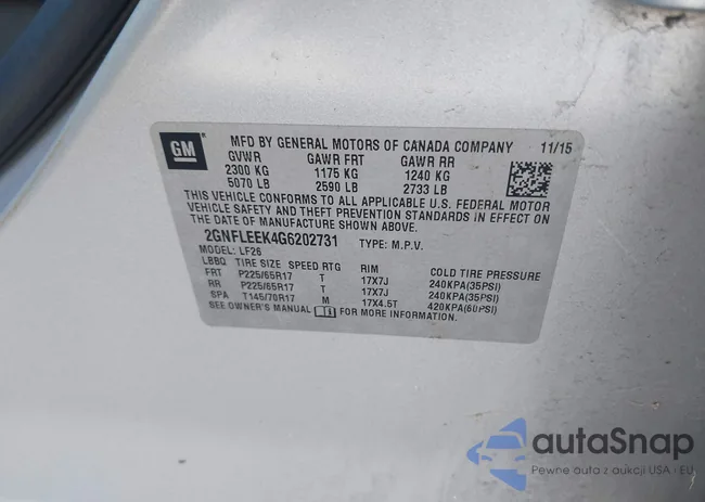 2GNFLEEK4G6202731: 42911097