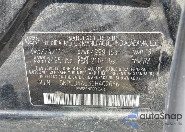 5NPEB4AC3CH402666: 42911105