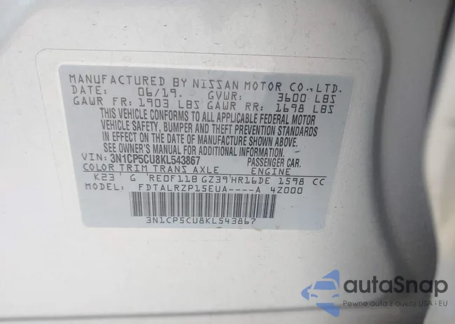 3N1CP5CU8KL543867: 42911180