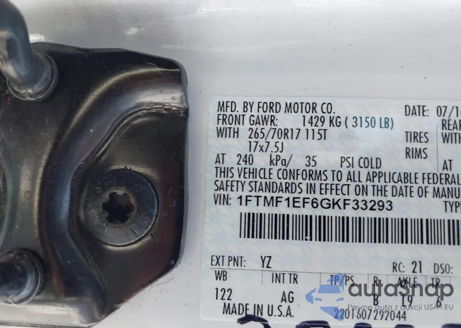 1FTMF1EF6GKF33293: 42910392