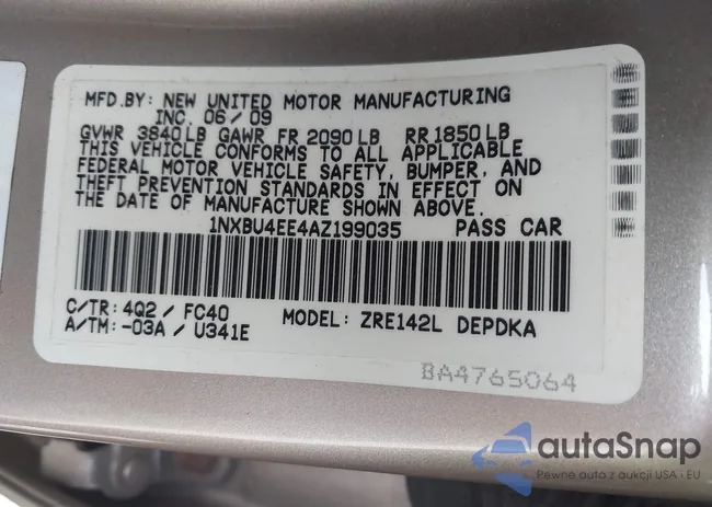 1NXBU4EE4AZ199035: 42910526