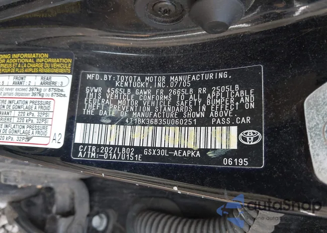 4T1BK36B35U060251: 42910621