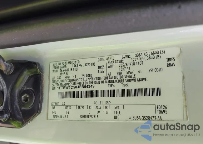 1FTEW1C50JFB94349: 42911830