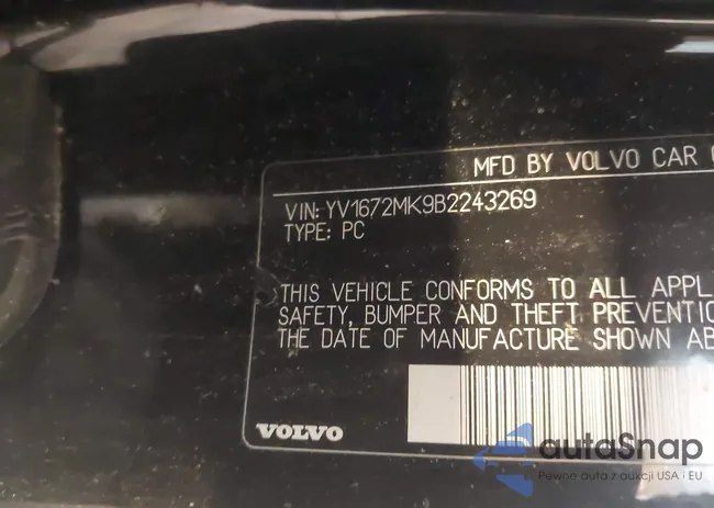 YV1672MK9B2243269: 42911931