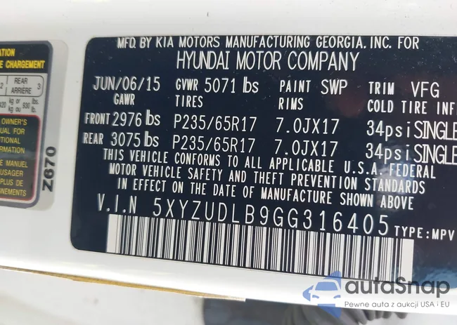 5XYZUDLB9GG316405: 42911956