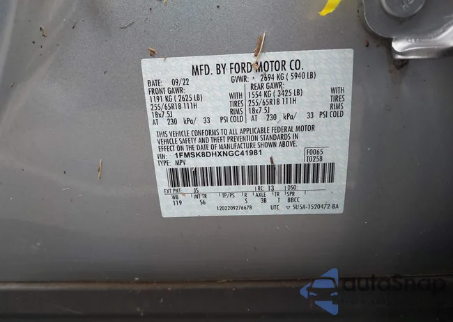 1FMSK8DHXNGC41981: 42911990