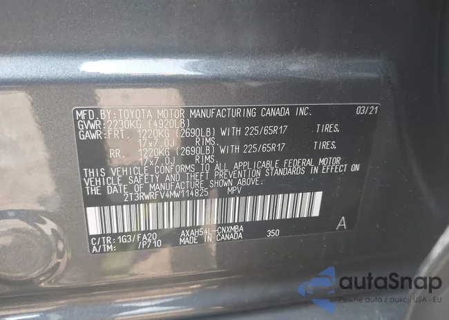 2T3RWRFV4MW114825: 42912073