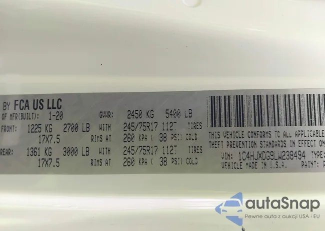 1C4HJXDG9LW238494: 42912120