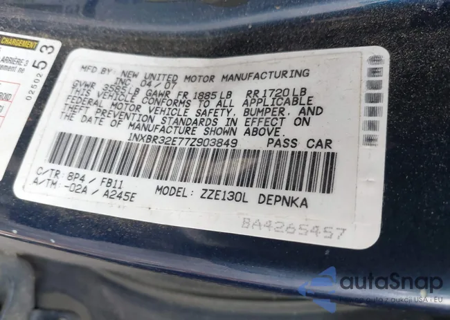 1NXBR32E77Z903849: 42912201