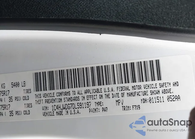 1C4HJWDG7DL591197: 42912225