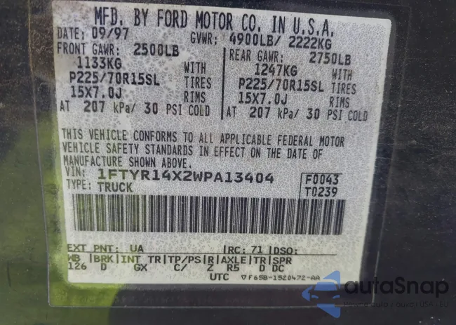 1FTYR14X2WPA13404: 42911314