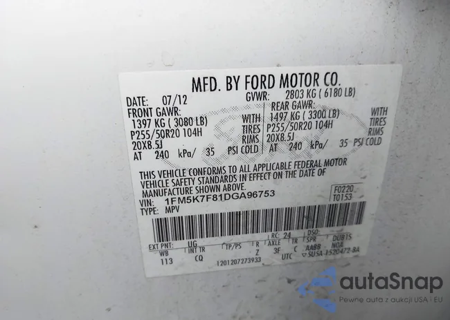 1FM5K7F81DGA96753: 42911359