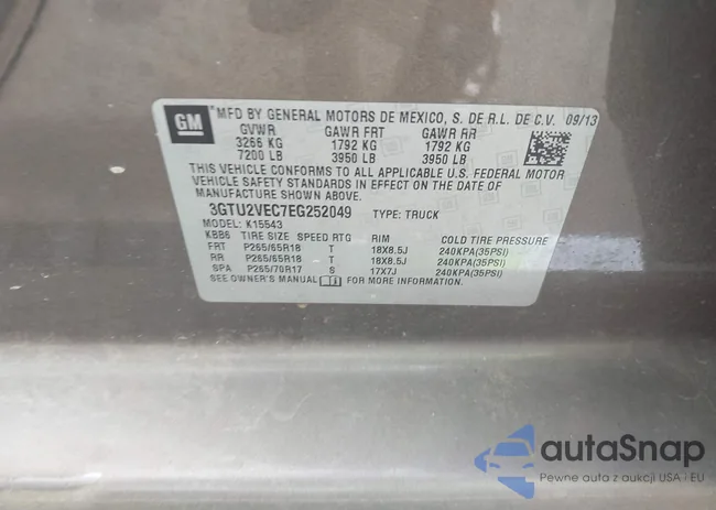 3GTU2VEC7EG252049: 42911368