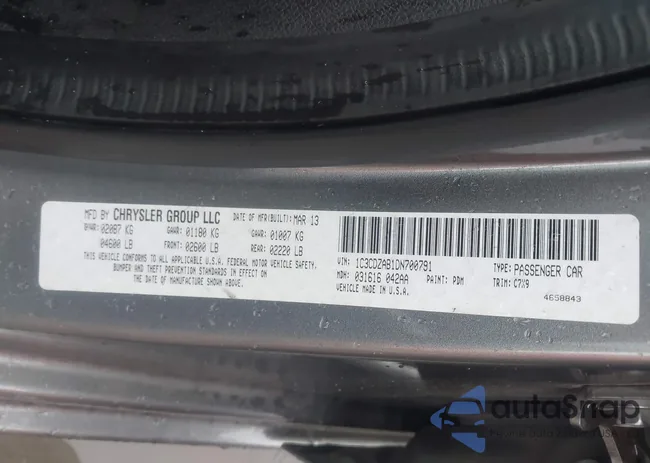 1C3CDZAB1DN700791: 42911622