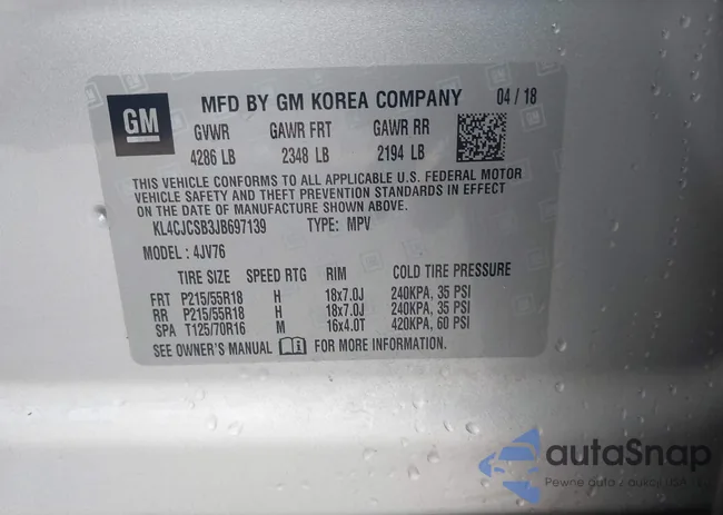 KL4CJCSB3JB697139: 42913006