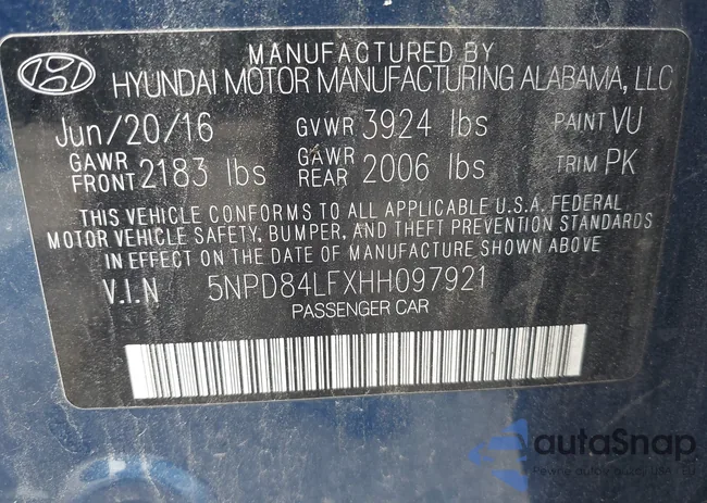 5NPD84LFXHH097921: 42913064