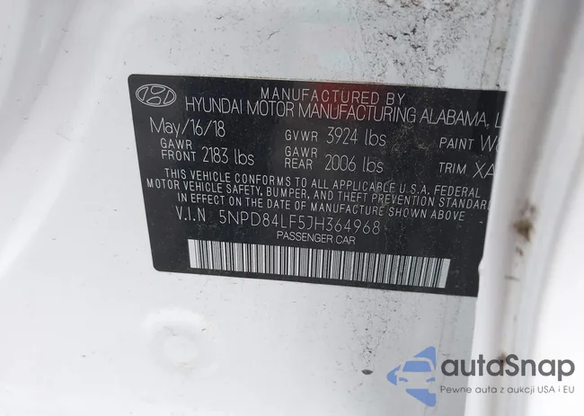 5NPD84LF5JH364968: 42913095