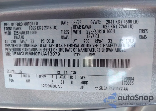 1FMCU9MN0PUA13079: 42913099