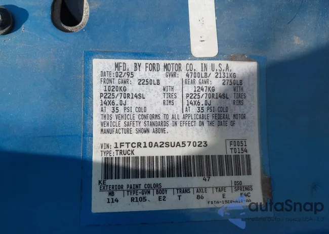 1FTCR10A2SUA57023: 42913102