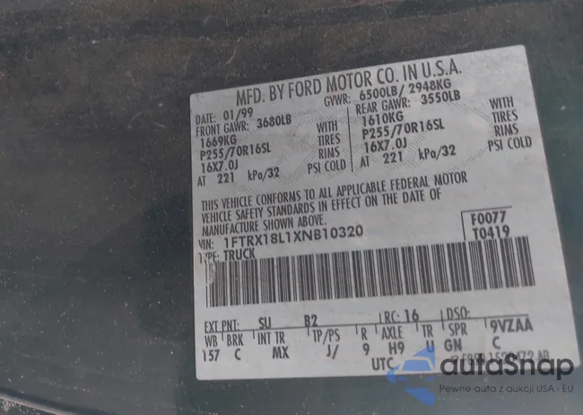 1FTRX18L1XNB10320: 42912471