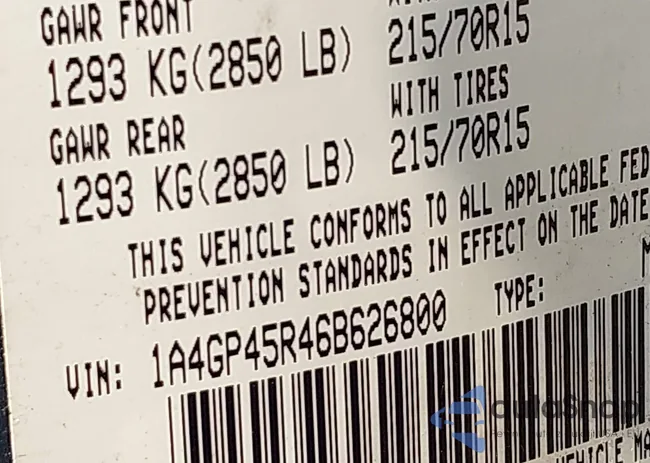 1A4GP45R46B626800: 42913681