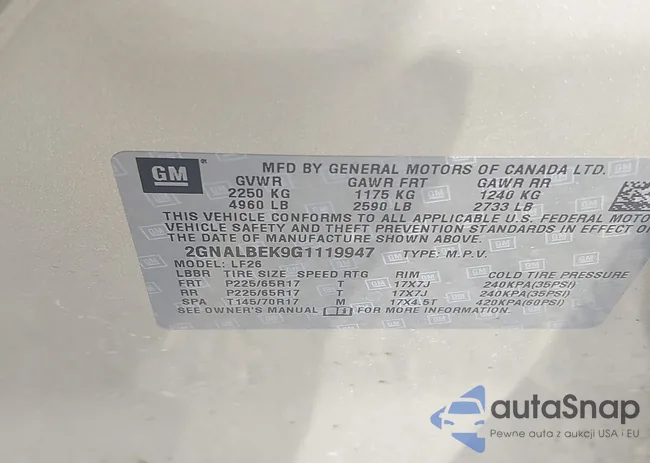 2GNALBEK9G1119947: 42913766