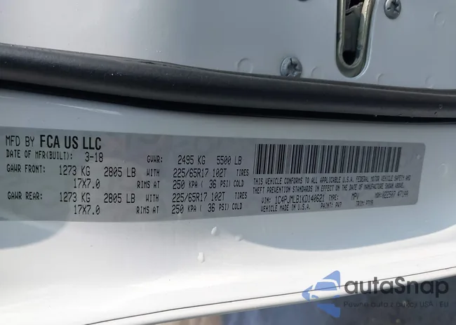 1C4PJMLB1KD140621: 42913907