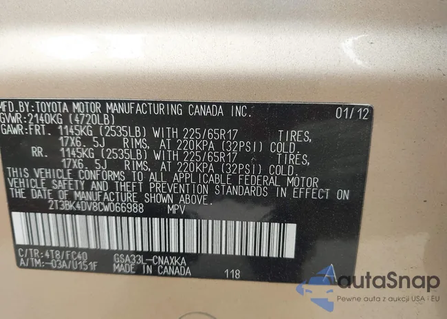 2T3BK4DV8CW066988: 42914055