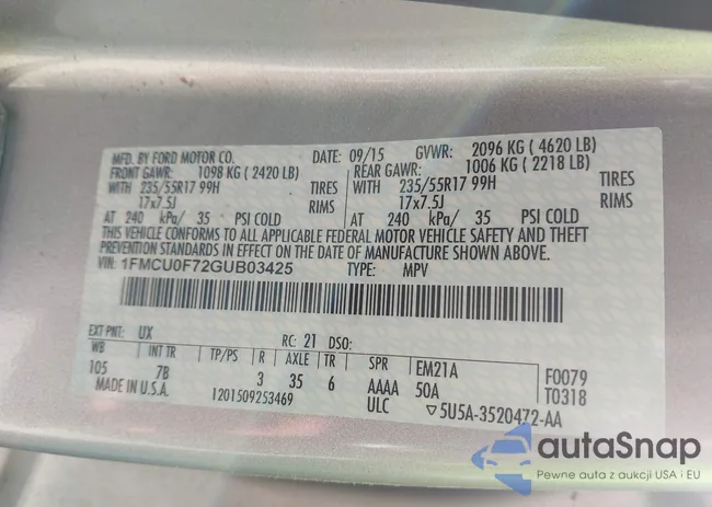 1FMCU0F72GUB03425: 42914241