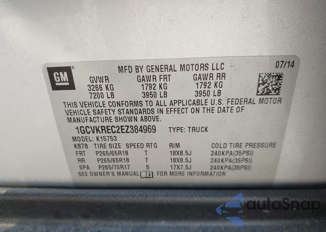 1GCVKREC2EZ384969: 42913295