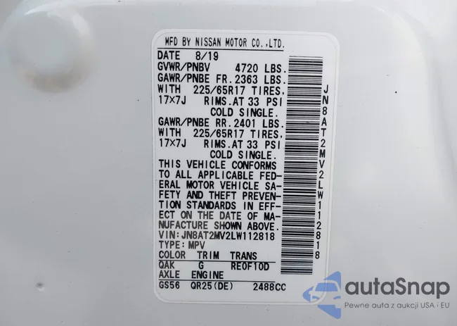 JN8AT2MV2LW112818: 42913305