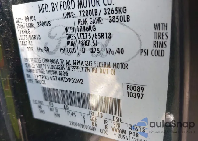 1FTPX14574KD95262: 42913351