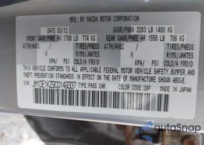 JM1DE1KZ9C0149337: 42913493