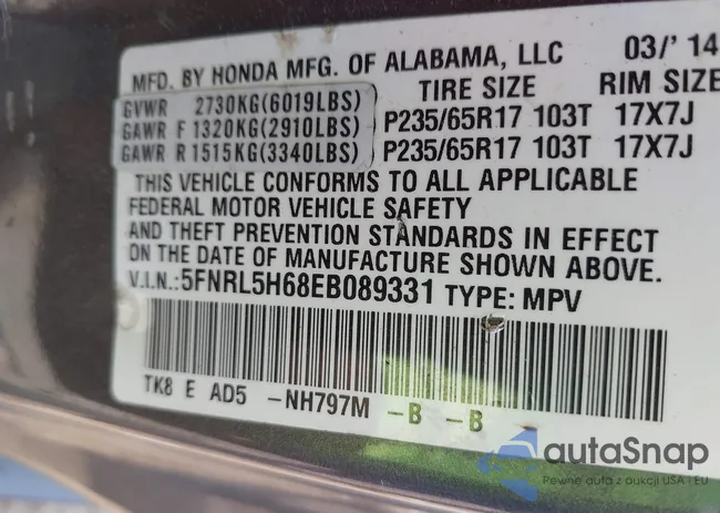 5FNRL5H68EB089331: 42913546