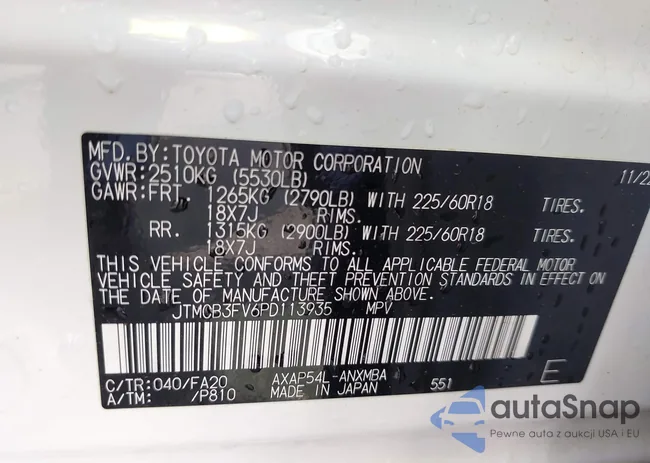 JTMCB3FV6PD113935: 42913574