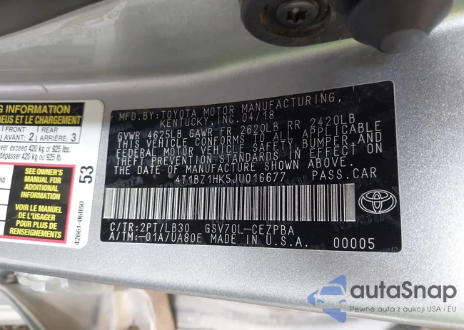 4T1BZ1HK5JU016677: 42914944