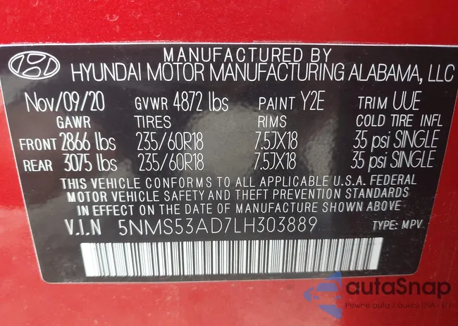 5NMS53AD7LH303889: 42914991