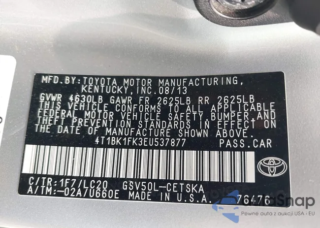 4T1BK1FK3EU537877: 42915087