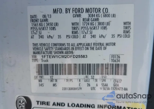 1FTEW1CM2DFD25583: 42915235