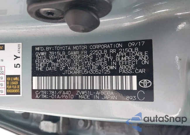 JTDKARFU5H3052125: 42914410