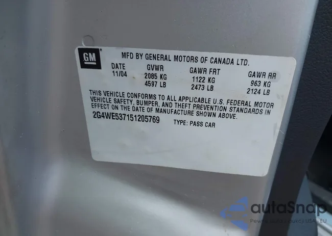 2G4WE537151205769: 42914540