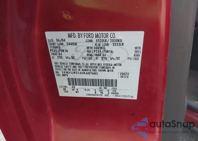 1FMYU93145KA87683: 42914581