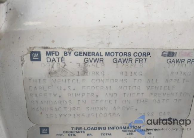 1G1YY2185J5100586: 42915681