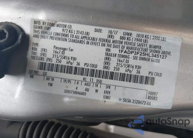 1FADP3F25HL345127: 42915830