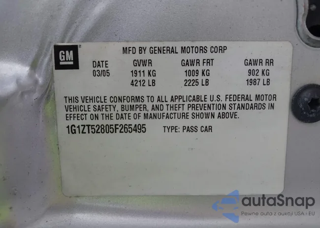 1G1ZT52805F265495: 42915852