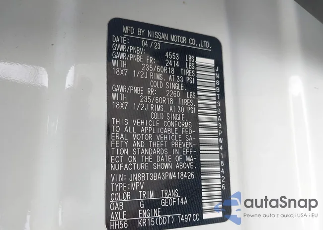 JN8BT3BA3PW418426: 42916038